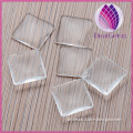 Wholesale fancy 20mm 25mm square transparant clear glass cabochon ,flat on both side glass cabochon